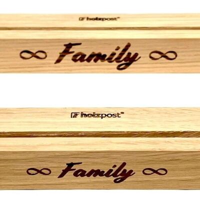 Porte-cartes 15cm en CHÊNE "Family"