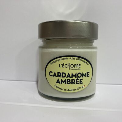 BOUGIE PARFUMEE CIRE 100 % VEGETALE SOJA - 180 G CARDAMOME AMBREE