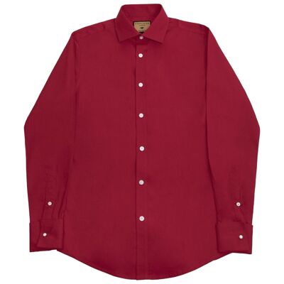 Long Sleeved Formal Smart Casual Slim Fit Bussiness Shirt Burgundy Colour-