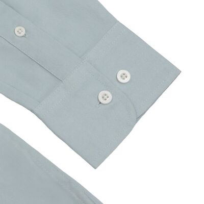 Regular Fit Oxford Cotton Long Sleeve Formal Smart Business Mens Shirt Pale Blue Colour-