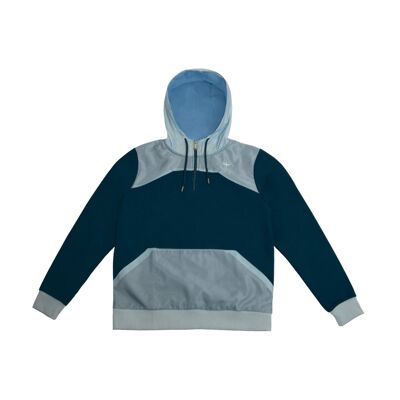 Contrast Quarter-Zip Hoodie in navy-