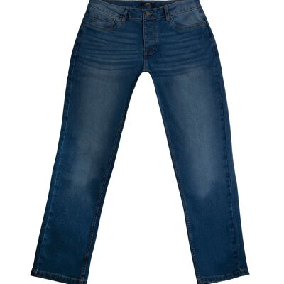 Seahawk Coloured Straight Jeans in mid blue-