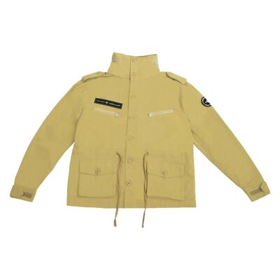 Short Utility Jacket in cotton khaki colour-