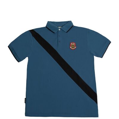 Diagonal Polo Shirt in blue and black-