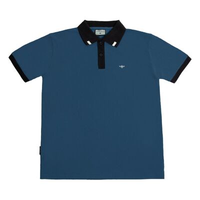 Cotton Polo Shirt in dark blue-