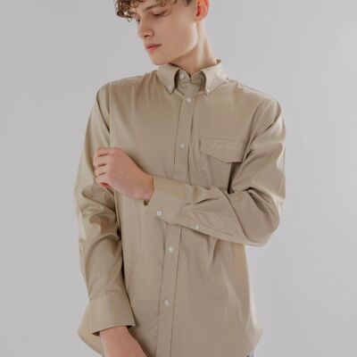 Long-Sleeved Shirt with patch pocket in wild dove colour-