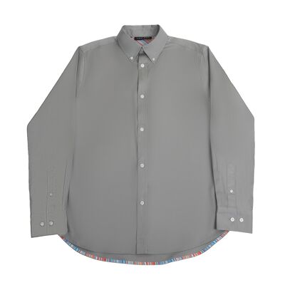 Long-Sleeved Shirt with Striped Details in ultimate grey-