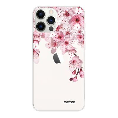 Coque iPhone 12/12 Pro souple transparente Cerisier