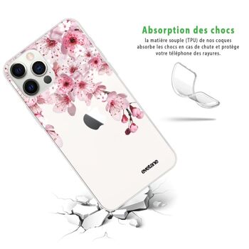 Coque iPhone 12/12 Pro souple transparente Cerisier 3