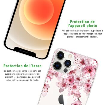 Coque iPhone 12/12 Pro souple transparente Cerisier 7