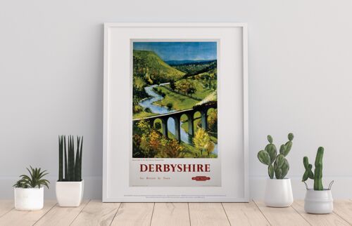 Derbyshire, See Britain By Train - 11X14” Premium Art Print - I