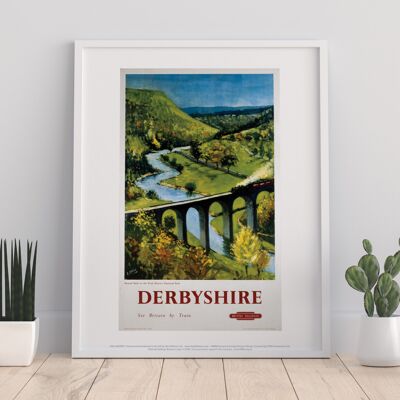 Derbyshire, vea Gran Bretaña en tren - Impresión de arte premium de 11X14" - I
