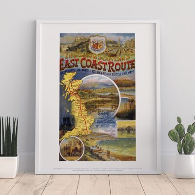 Ruta de la costa este de Inglaterra y Escocia - Impresión de arte premium - I