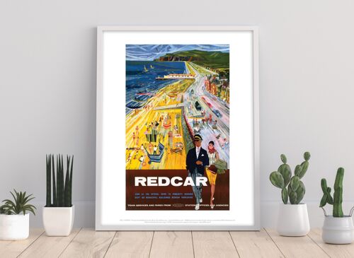 Redcar - Walk Along The Front - 11X14” Premium Art Print I