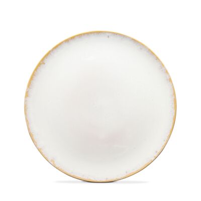 Assiette plate Amazonia en céramique du Portugal en blanc