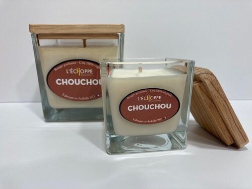 BOUGIE PARFUMEE CIRE 100 % VEGETALE SOJA - 6X6 80 G CHOUCHOU