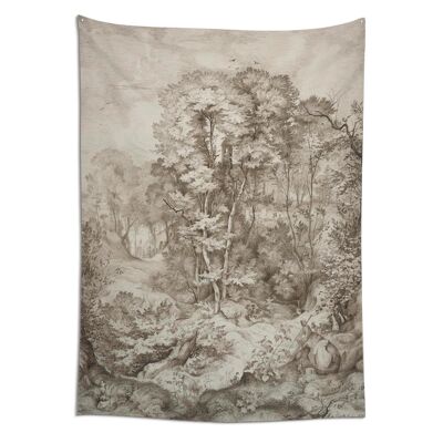 Monochrome Forest wall hanging fabric 1