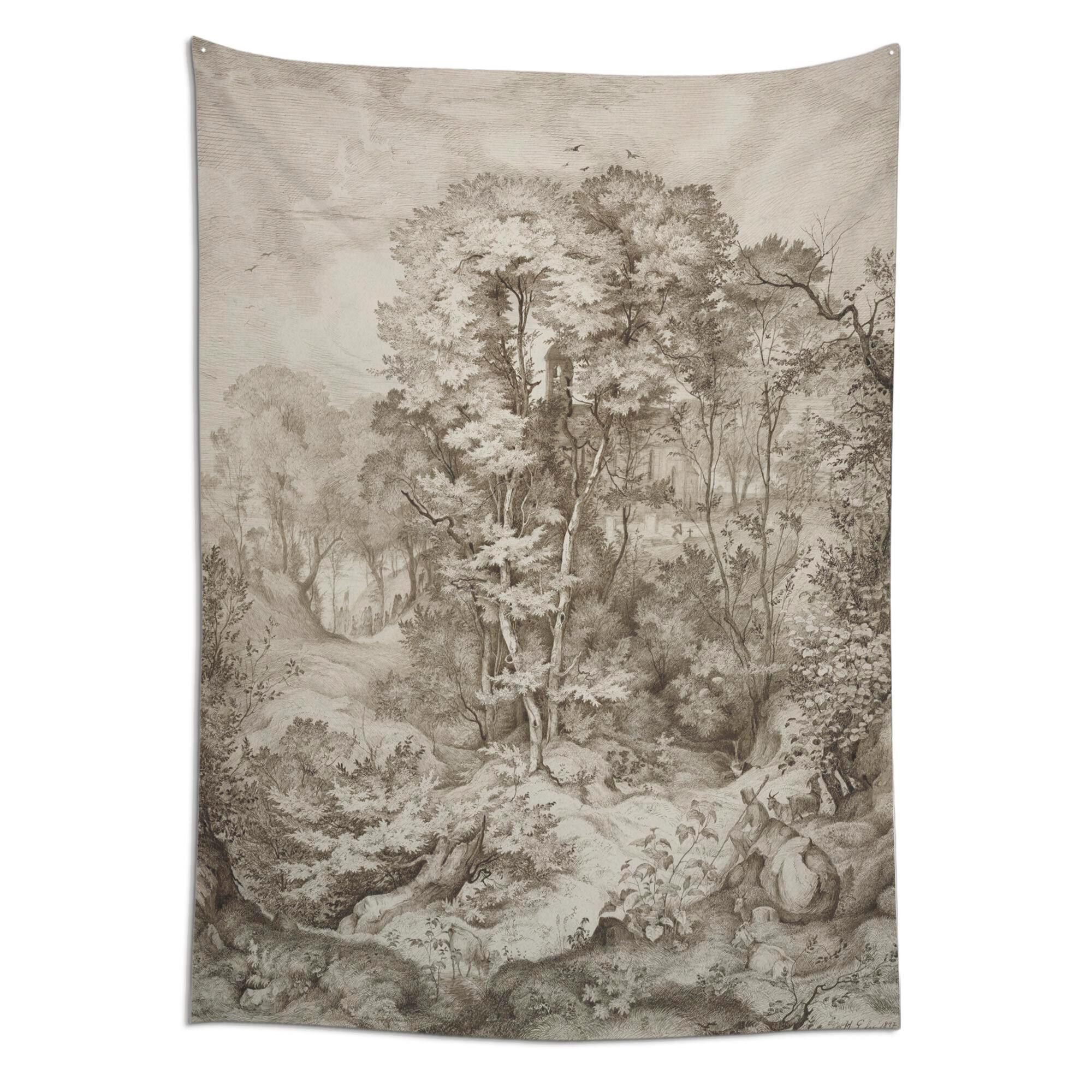 Tessuto da parete foresta monocromatico 3