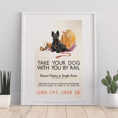 Llévate a tu perro contigo en tren - 11X14" Premium Art Print I