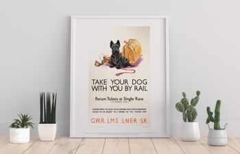 Emmenez votre chien avec vous en train - 11X14" Premium Art Print I