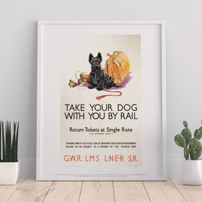 Emmenez votre chien avec vous en train - 11X14" Premium Art Print I