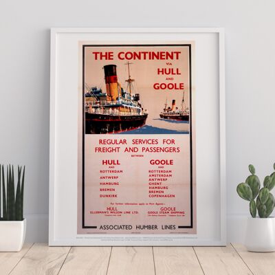 The Continent Via Hull And Goole - 11X14" Premium Art Print III