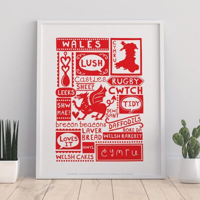 Poster gallese - Galles - 11 x 14" Premium Art Print I