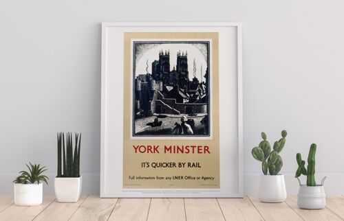 York Minster - Black And White - 11X14” Premium Art Print I