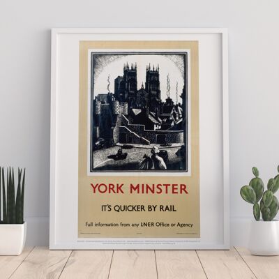York Minster - Black And White - 11X14” Premium Art Print I