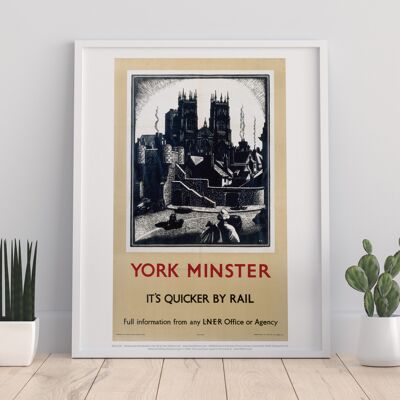 York Minster - bianco e nero - 11 x 14" stampa d'arte premium I