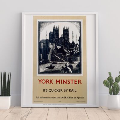 York Minster - bianco e nero - 11 x 14" Premium Art Print II