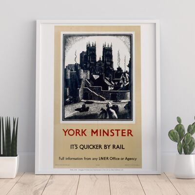 York Minster – Schwarzweiß – Premium-Kunstdruck 27,9 x 35,6 cm II