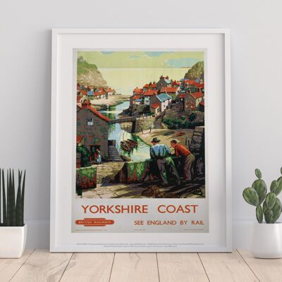 Costa dello Yorkshire - Vedi l'Inghilterra per ferrovia - Stampa d'arte Premium II