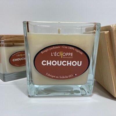 BOUGIE PARFUMEE CIRE 100 % VEGETALE SOJA - 8X8 190 G CHOUCHOU