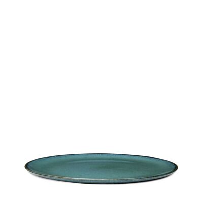 Ceramic Amazonia dinner plate from Portugal in green