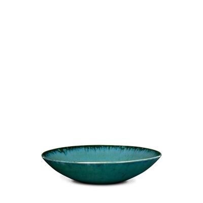 Ceramic Amazonia pasta plate from Portugal in green