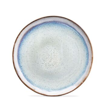 Assiette plate Amazonia en céramique du Portugal gris-bleu 5
