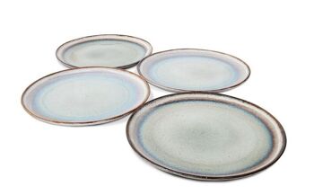 Assiette plate Amazonia en céramique du Portugal gris-bleu 8