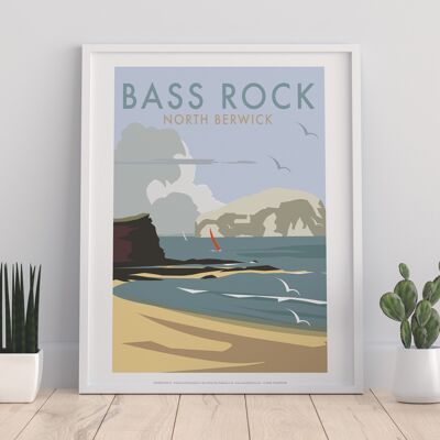 Bass Rock von Künstler Dave Thompson – Premium-Kunstdruck 27,9 x 35,6 cm II