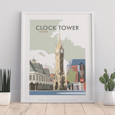 Clock Tower By Artist Dave Thompson - Premium Art Print II