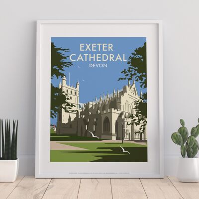 Kathedrale von Exeter vom Künstler Dave Thompson – 11 x 14 Zoll Kunstdruck I