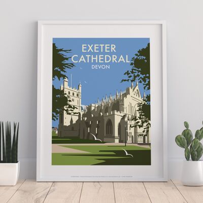 Kathedrale von Exeter vom Künstler Dave Thompson – 11 x 14 Zoll Kunstdruck I