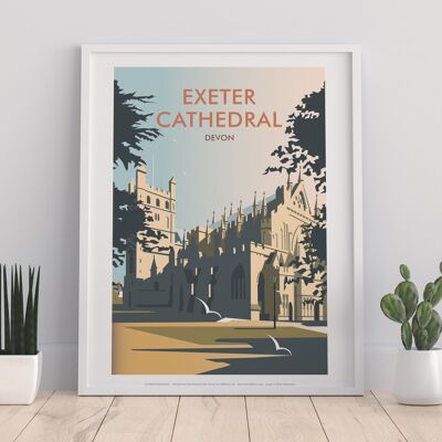 Kathedrale von Exeter vom Künstler Dave Thompson – 11 x 14 Zoll Kunstdruck II