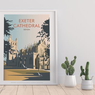 Kathedrale von Exeter vom Künstler Dave Thompson – 11 x 14 Zoll Kunstdruck II