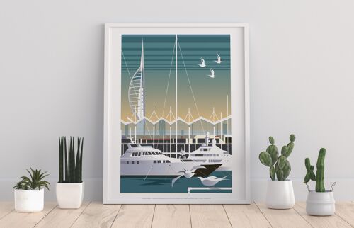 Gunwharf Quays By Artist Dave Thompson - Premium Art Print I