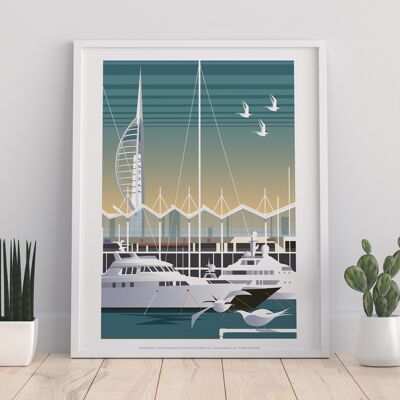 Gunwharf Quays By Artist Dave Thompson - Premium Art Print I