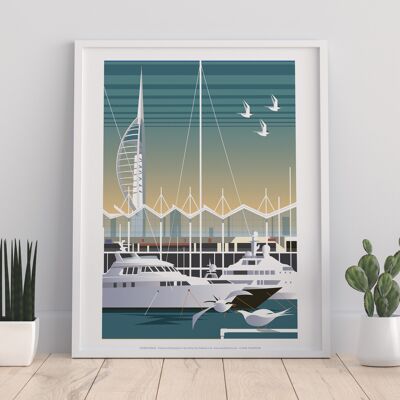 Gunwharf Quays por el artista Dave Thompson - Impresión de arte premium I