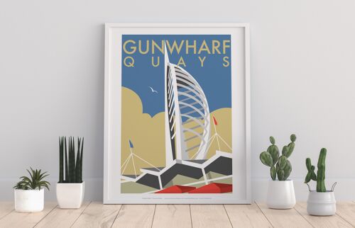 Gunwharf Quays By Artist Dave Thompson - Premium Art Print II