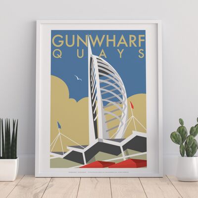 Gunwharf Quays By Artist Dave Thompson - Premium Art Print II