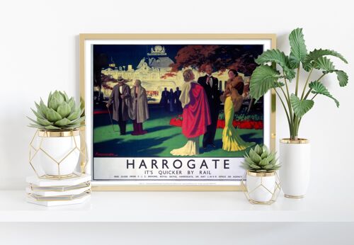 Harrogate, It's Quicker By Rail - 11X14” Premium Art Print I